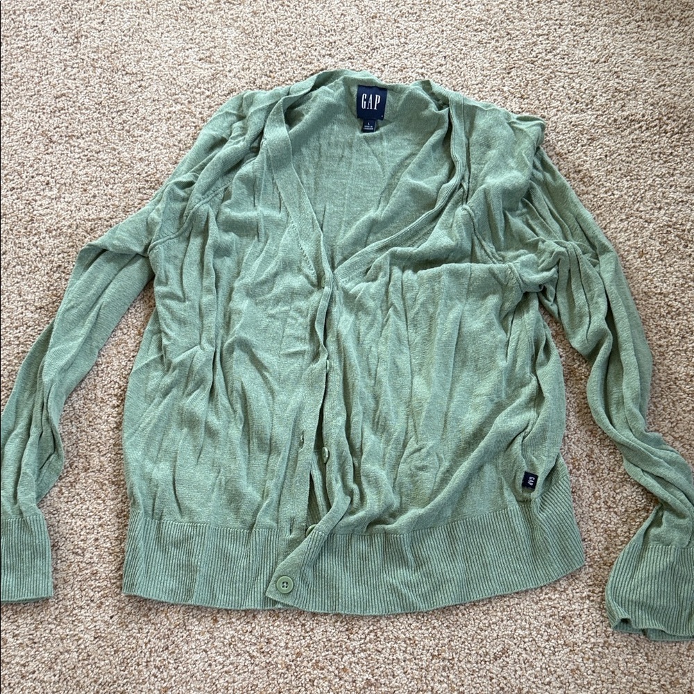 GAP Mint Green Button-Up Cardigan